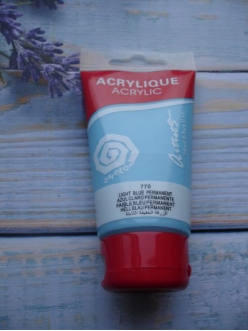 Краска художественная акриловая Acrylique Acrylic Artist Sheloi / 770 Голубой / Light Blue Perm., 75 ml