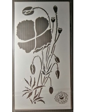 m48 Трафарет пластиковый гибкий "Маки" 12 на 23 см