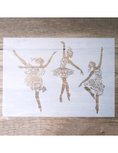 Трафарет пластиковый гибкий "Балерины" А4