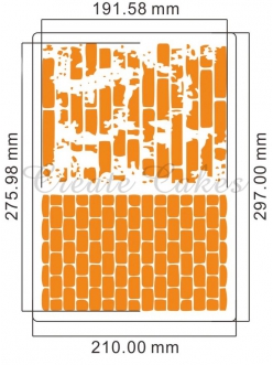 Трафарет пластиковый гибкий "Кирпичная стена" А4