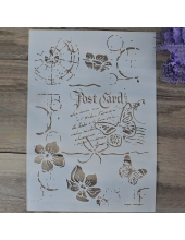 Трафарет пластиковый гибкий "Postcard микс медиа" А4