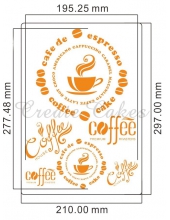 Трафарет пластиковый гибкий "Coffe" А4