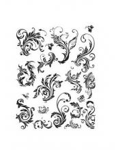Натирки черно-белые Cadenсe Rub On Transfers Black & White, 17х25 см, R-033