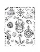 Натирки черно-белые Cadenсe Rub On Transfers Black & White, 17х25 см, R-042