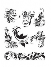 Натирки черно-белые Cadenсe Rub On Transfers Black & White, 17х25 см, R-010